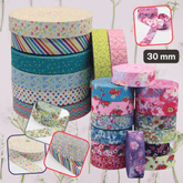 30mm Fancy Printed Cotton Webbing 5mt/10mt #RUB3520 - ACCESSOIRES LEDUC BV